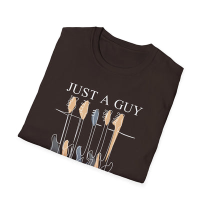 T-Shirt — "Just a Guy Who Loves Guitars" Guitar Lover Tee