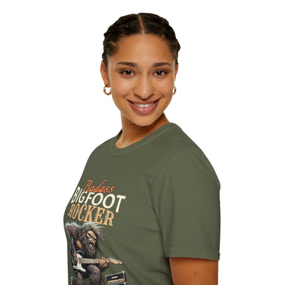 Sasquatch Rocker T-Shirt - Badass Bigfoot Guitar Tee