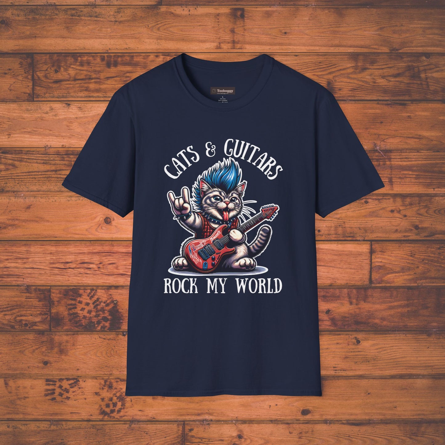 Cats & Guitars Rock My World, T-Shirt