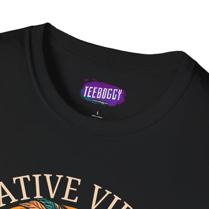Native Vibes Softstyle T-Shirt with Elder Native American Playing Guitar