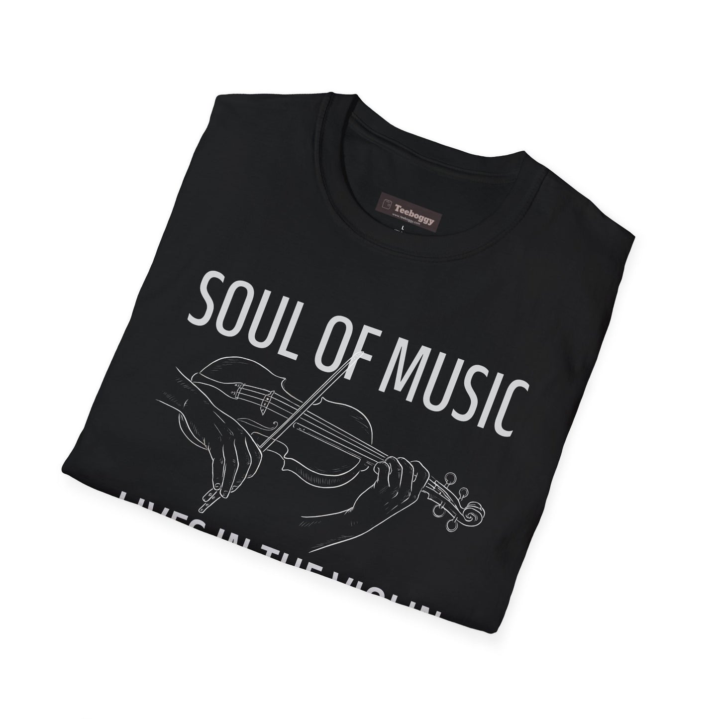 Violin Line Art Tee — "Soul of Music Lives in the Violin"