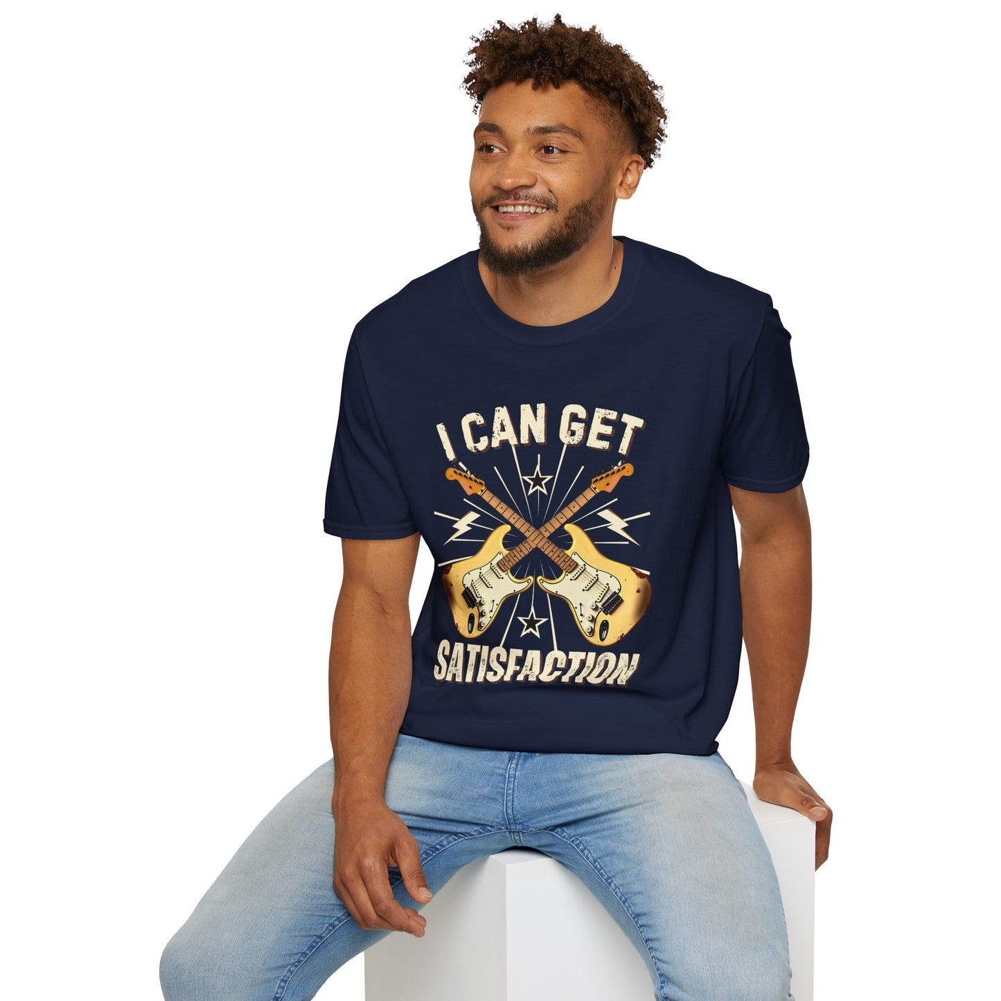 I Can Get Satisfaction T-Shirt — Stratocaster Guitar Rock Tee