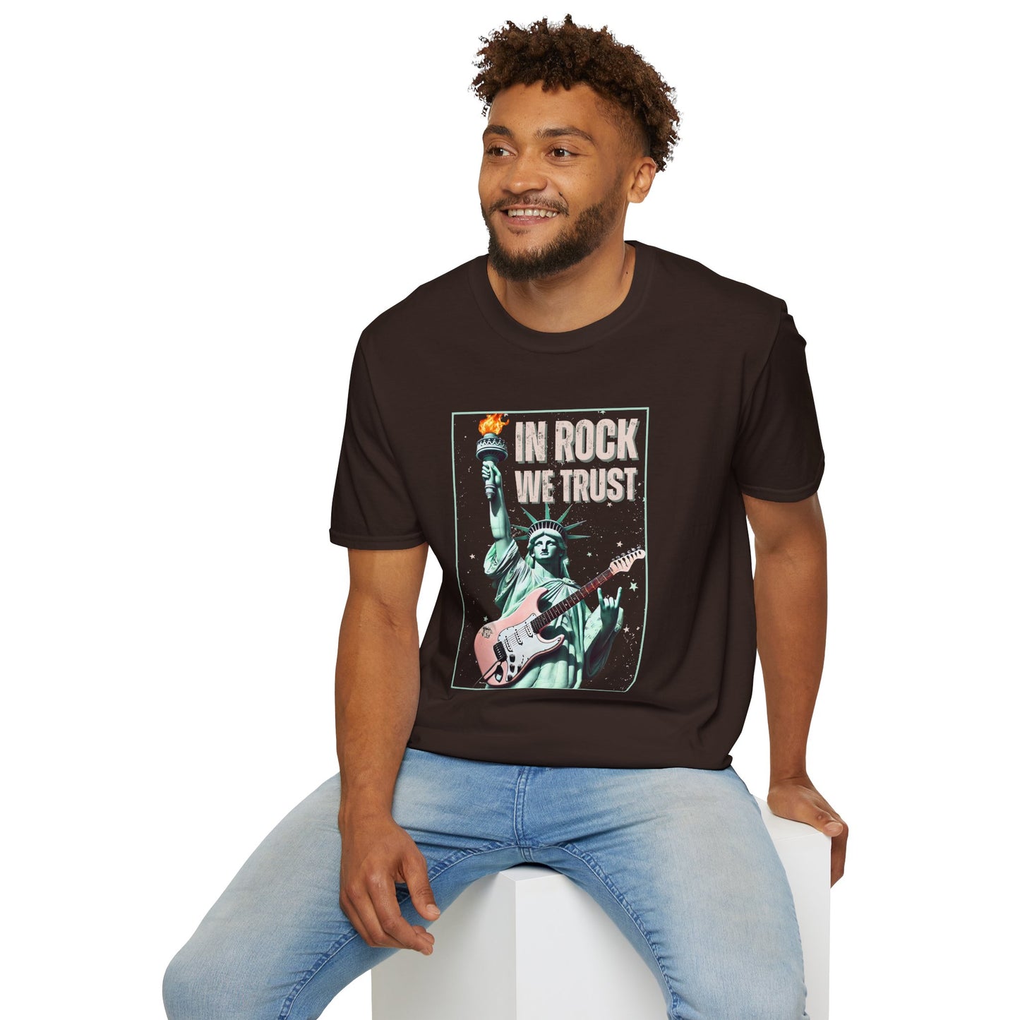 In Rock We Trust - Statue of Liberty T-Shirt
