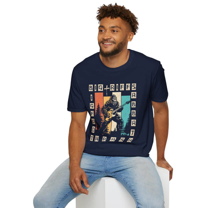 Bigfoot Guitar Graphic T-Shirt — Heavy Metal Wilderness Band Tee