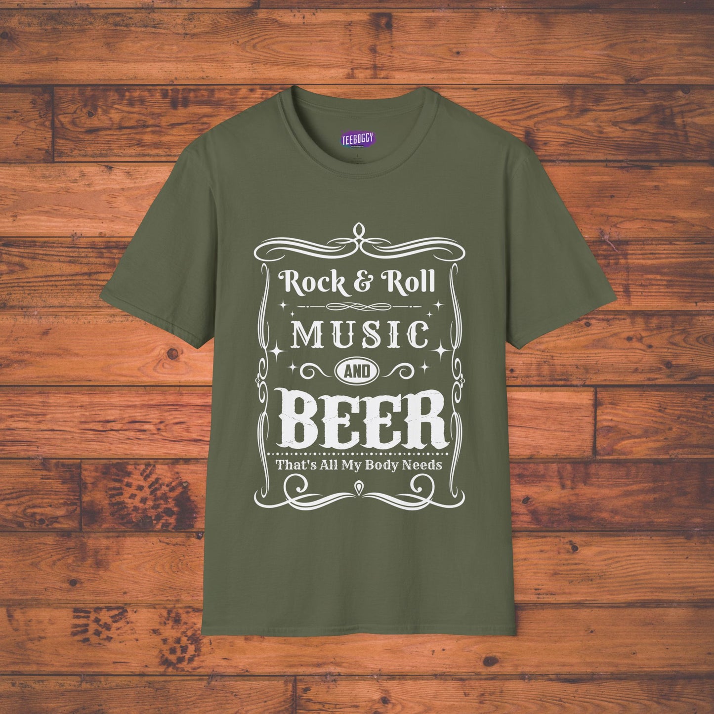 Rock & Roll Music & Beer, Softstyle T-Shirt