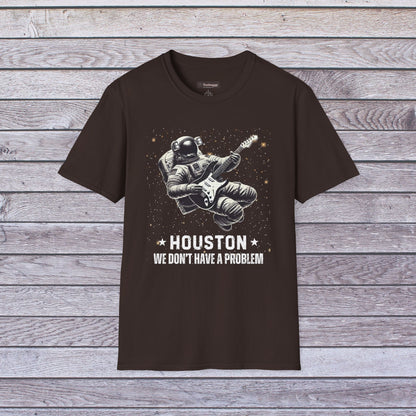 Astronaut Playing Guitar T-Shirt — "Houston, We Don't Have a Problem!"