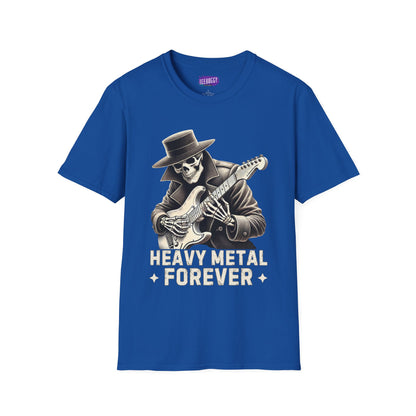 Skeleton Guitarist T-Shirt - Heavy Metal Forever