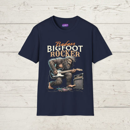 Sasquatch Rocker T-Shirt - Badass Bigfoot Guitar Tee