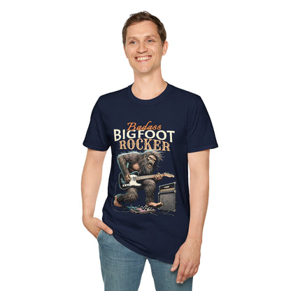 Sasquatch Rocker T-Shirt - Badass Bigfoot Guitar Tee