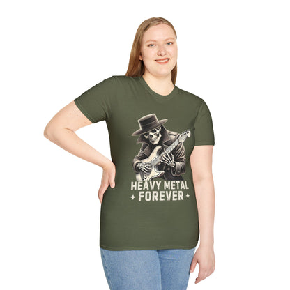 Skeleton Guitarist T-Shirt - Heavy Metal Forever