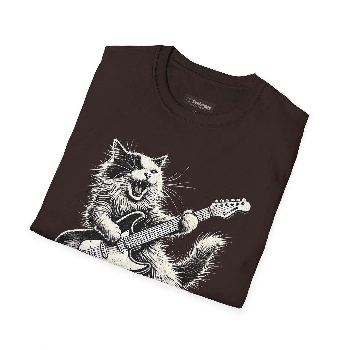 My Cat Rocks T-Shirt — Cat Playing Guitar Tee for Music Lovers