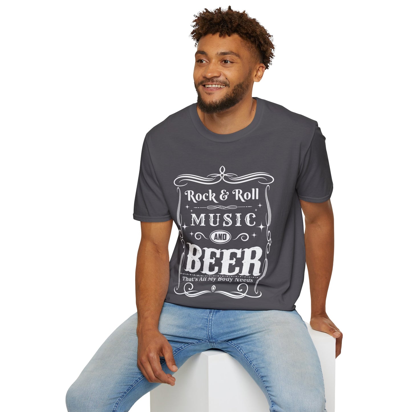 Rock & Roll Music & Beer, Softstyle T-Shirt
