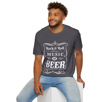 Rock & Roll Music & Beer, Softstyle T-Shirt