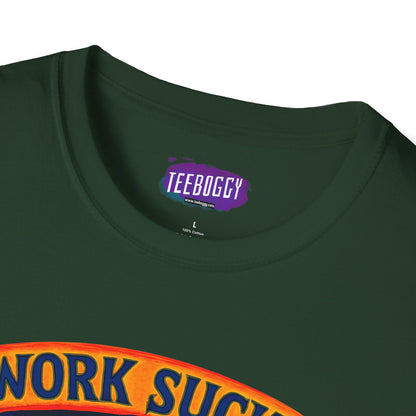Rock Guitar T-Shirt - Work Sucks, Let's Rock