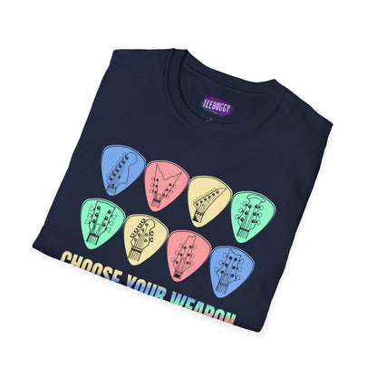 Guitar Plectrum T-Shirt - Choose Your Weapon