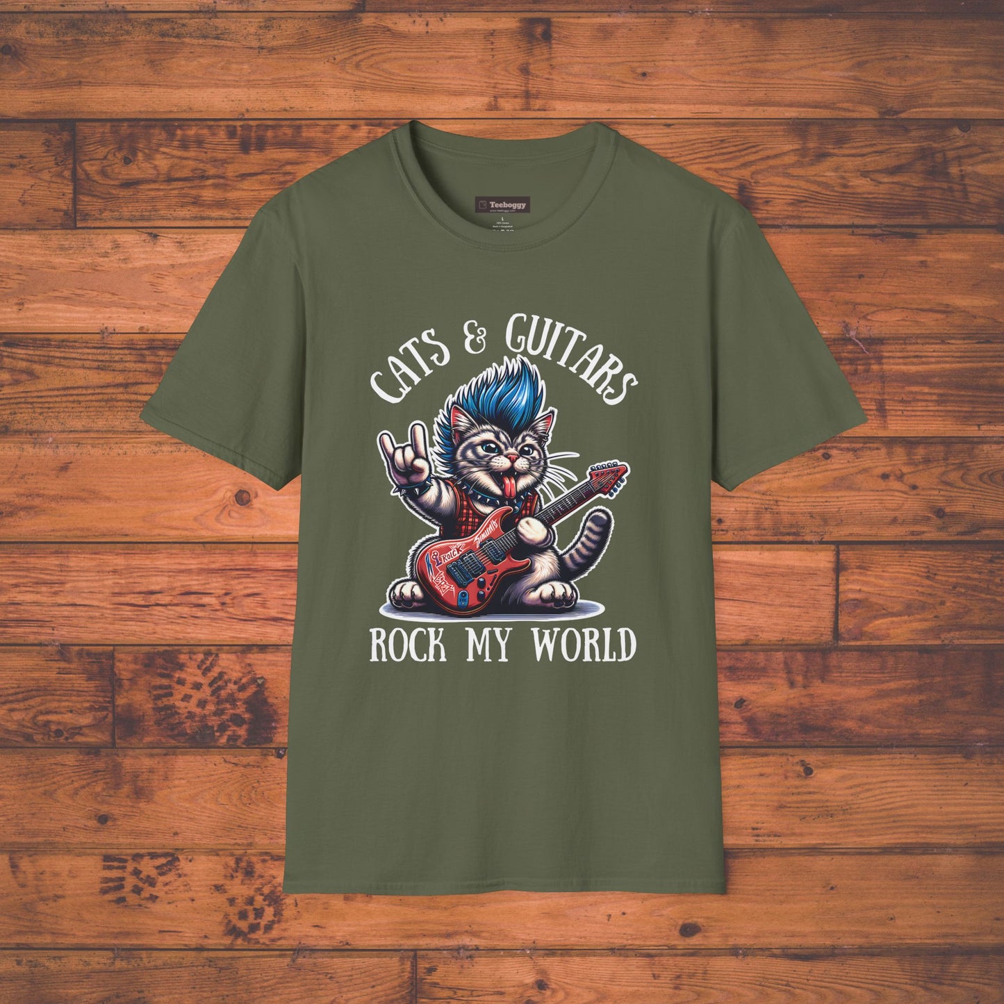 Cats & Guitars Rock My World, T-Shirt