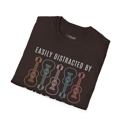 Easily Distracted By Guitars T-Shirt — Guitar Design for Guitar Lovers