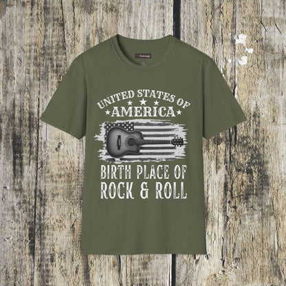 Graphic Tee USA Rock and Roll Acoustic Guitar T-Shirt