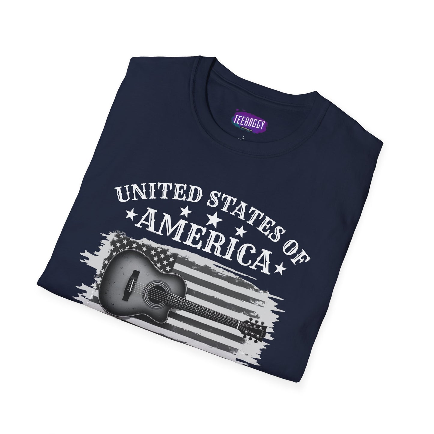 Graphic Tee USA Rock and Roll Acoustic Guitar T-Shirt