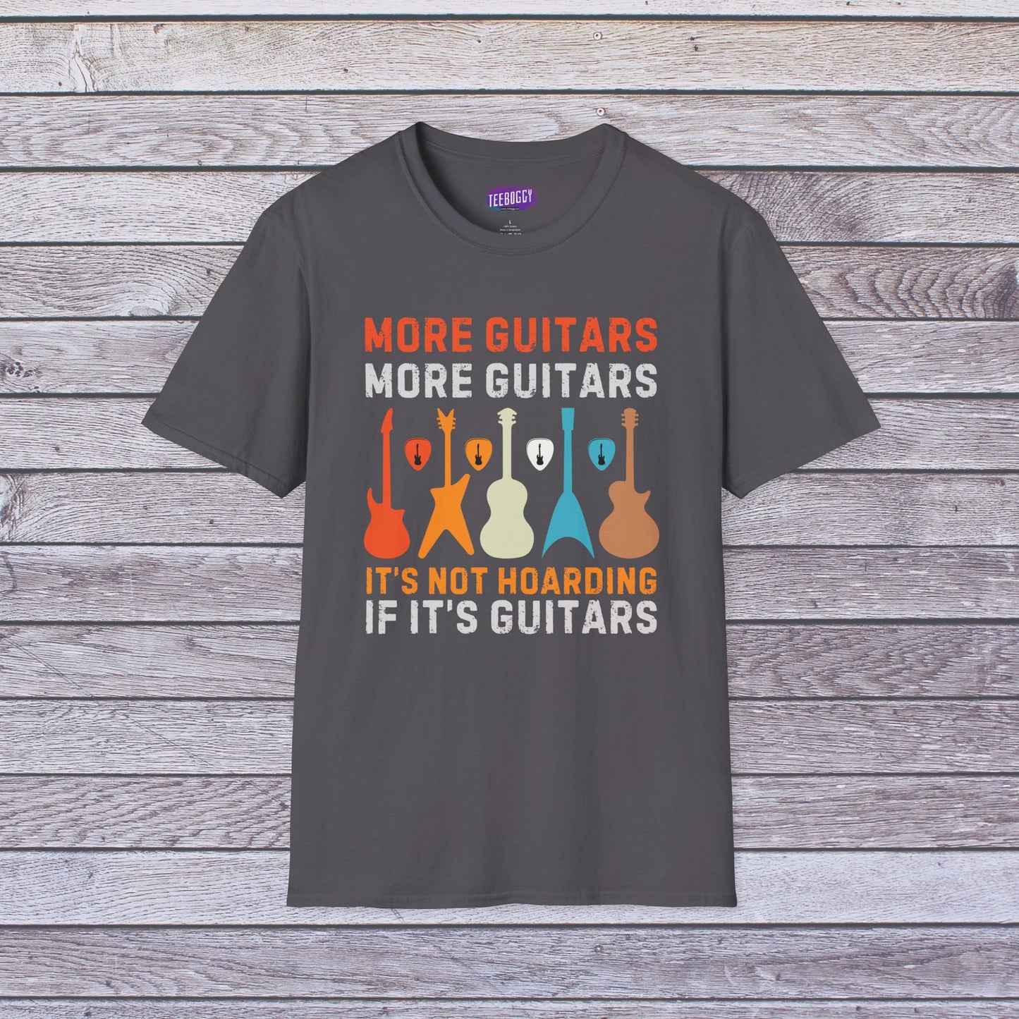 Guitar Quote T-Shirt, More Guitars More Guitars