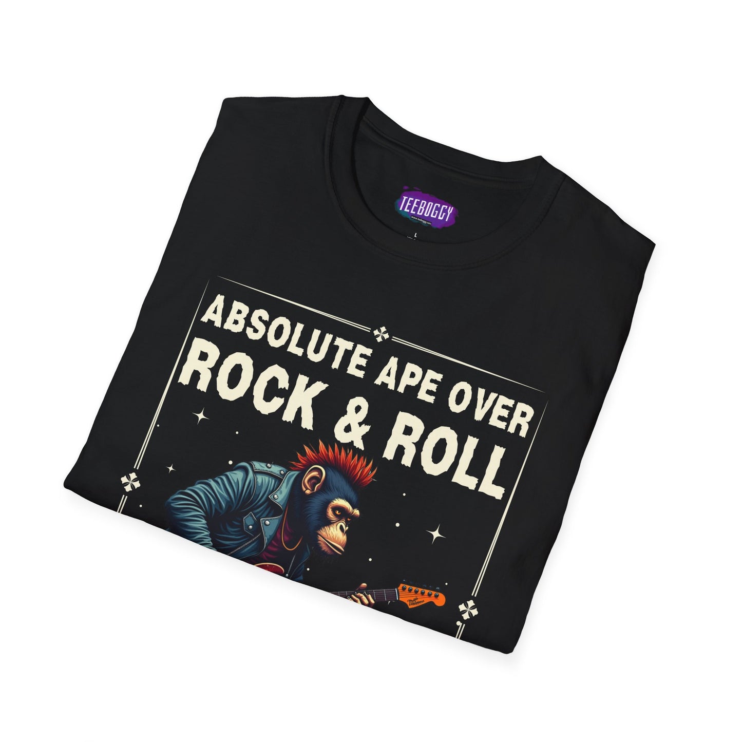 Funny Rocker Monkey Unisex T-Shirt - Absolute Ape Over Rock & Roll