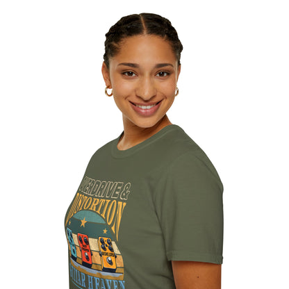Guitar Pedals T-Shirt — "Overdrive and Distortion, Guitar Heaven"