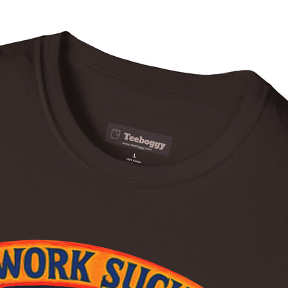 Work Sucks, Let’s Rock T-Shirt — Rock Guitar Graphic Tee
