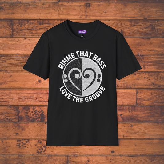 Bass Clef Heart Unisex T-Shirt - Feel the Bass, Love the Groove