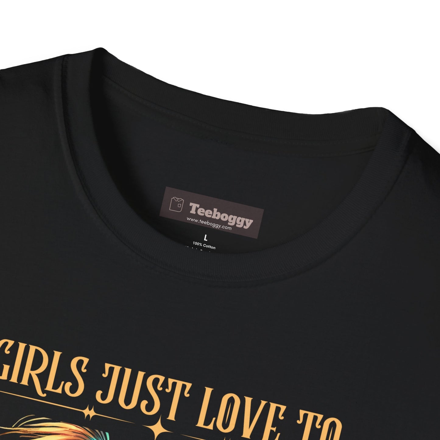 Girls Just Love to Rock & Roll T-Shirt — Female Guitarist Rock Tee