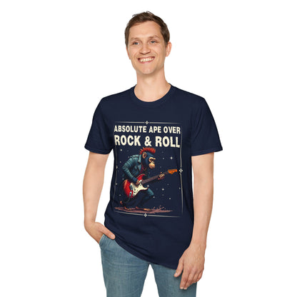 Funny Rocker Monkey Unisex T-Shirt - Absolute Ape Over Rock & Roll