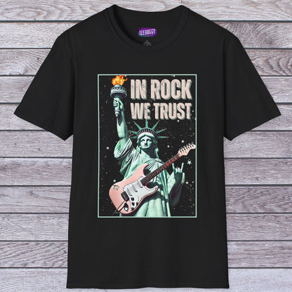 Patriotic Rock T-Shirt - 'In Rock We Trust' | Softstyle