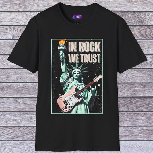 Patriotic Rock T-Shirt - 'In Rock We Trust' | Softstyle