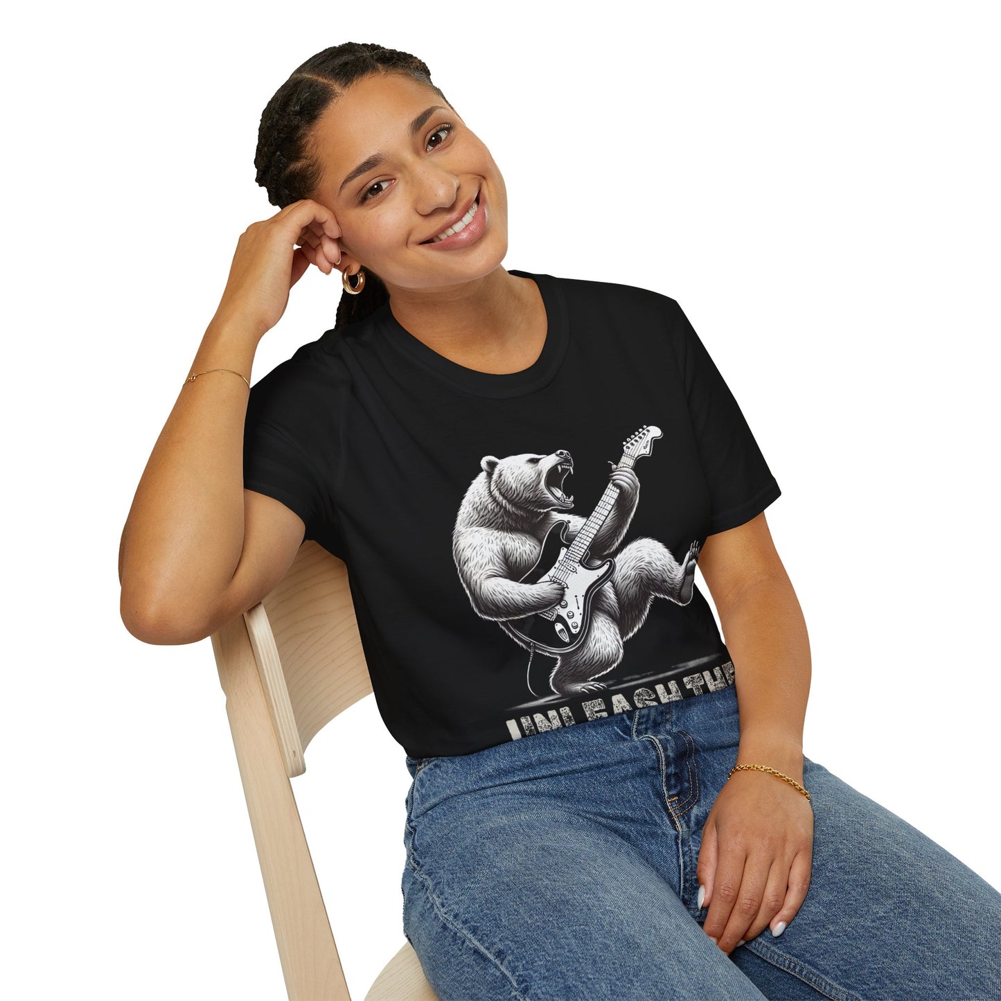 Graphic Tee Unleash the Inner Beast Grizzly Bear Rock Guitar T-Shirt