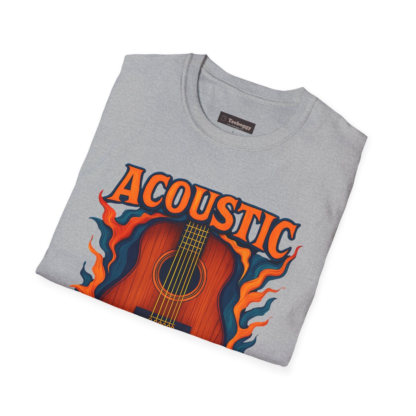Acoustic Guitar T-Shirt — "Acoustic Rocks" Folk & Rock Tee