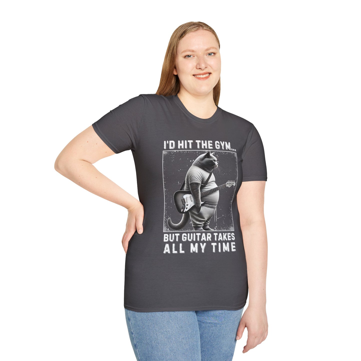 Funny Fat Cat Guitar Unisex T-Shirt