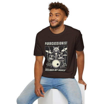 Purrcussionist Cat Drummer T-Shirt — Cats Rock My World