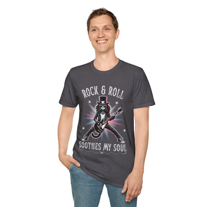Rocker Cat T-Shirt, Rock & Roll, Soothes My Soul Design