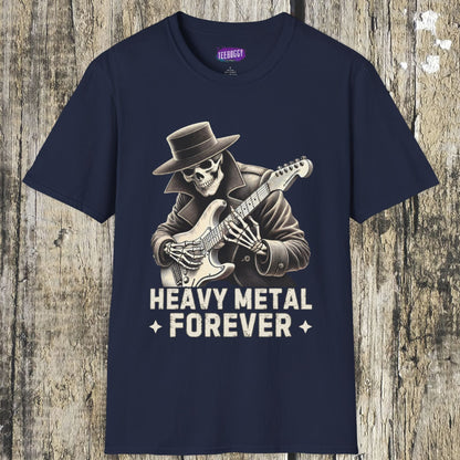 Skeleton Guitarist T-Shirt - Heavy Metal Forever