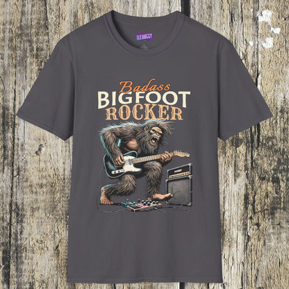Sasquatch Rocker T-Shirt - Badass Bigfoot Guitar Tee