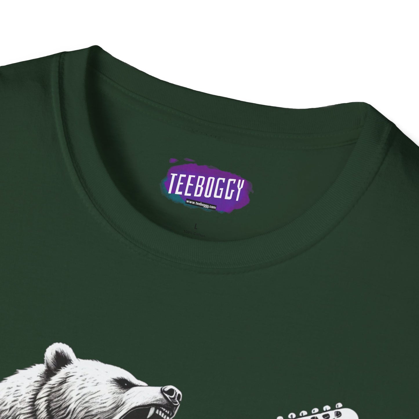 Graphic Tee Unleash the Inner Beast Grizzly Bear Rock Guitar T-Shirt