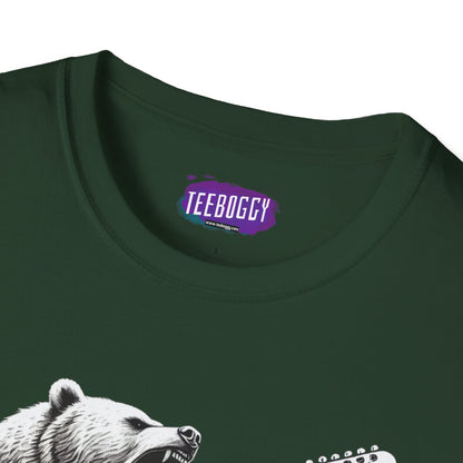 Graphic Tee Unleash the Inner Beast Grizzly Bear Rock Guitar T-Shirt