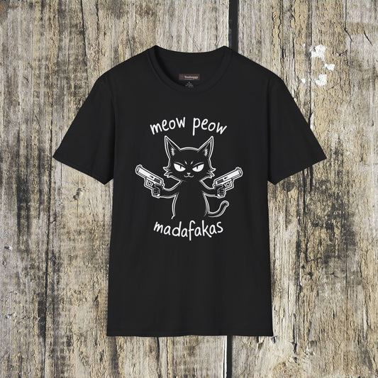 Meow Peow Madafakas Cat T-Shirt — Funny Fearless Cat Graphic Tee