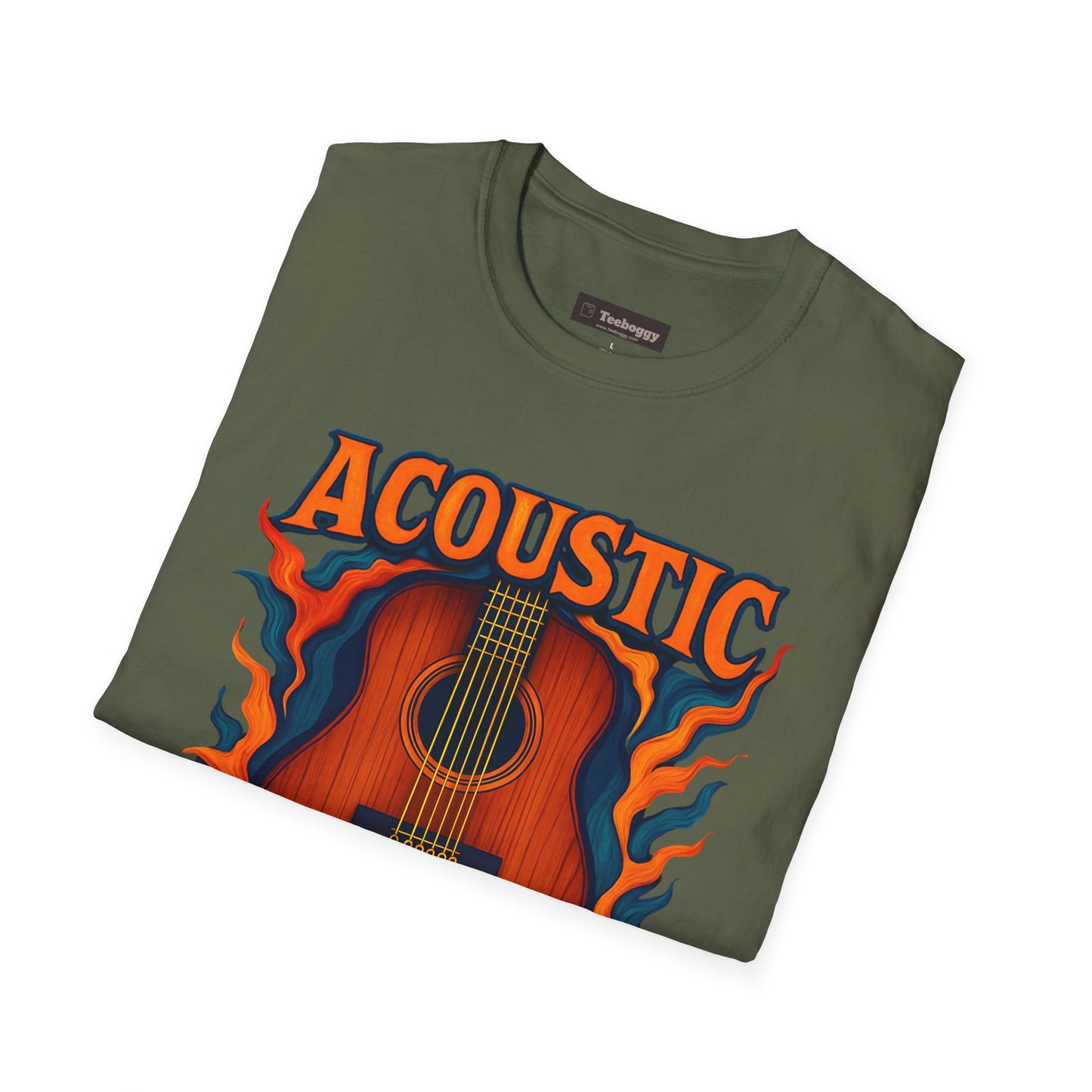 Acoustic Guitar T-Shirt — "Acoustic Rocks" Folk & Rock Tee