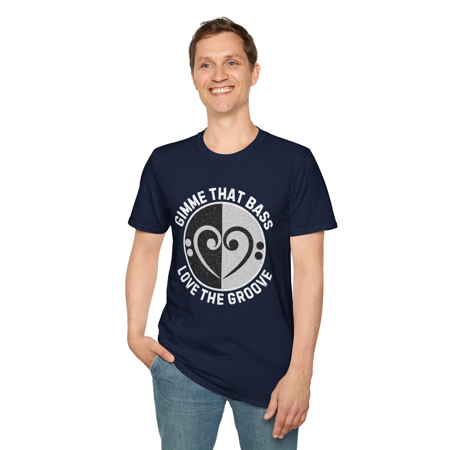 Bass Clef Heart Unisex T-Shirt - Feel the Bass, Love the Groove
