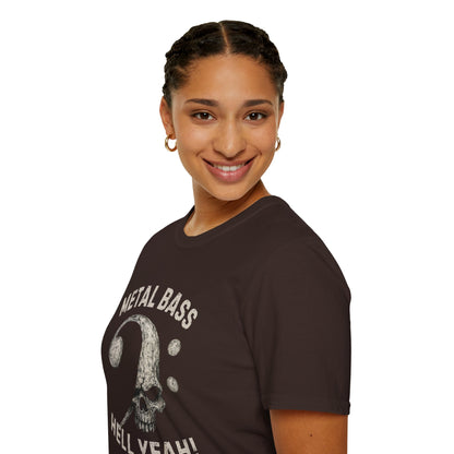 Metal Bass Skull T-Shirt — "Metal Bass, Hell Yeah!"