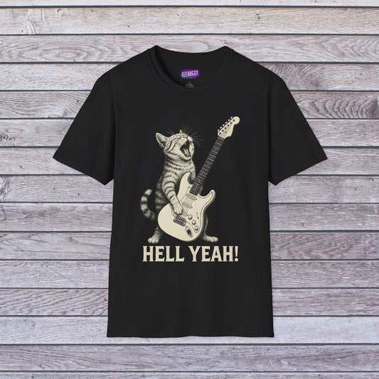 Cat Rock Unisex T-Shirt - Hell Yeah Guitarist Tee