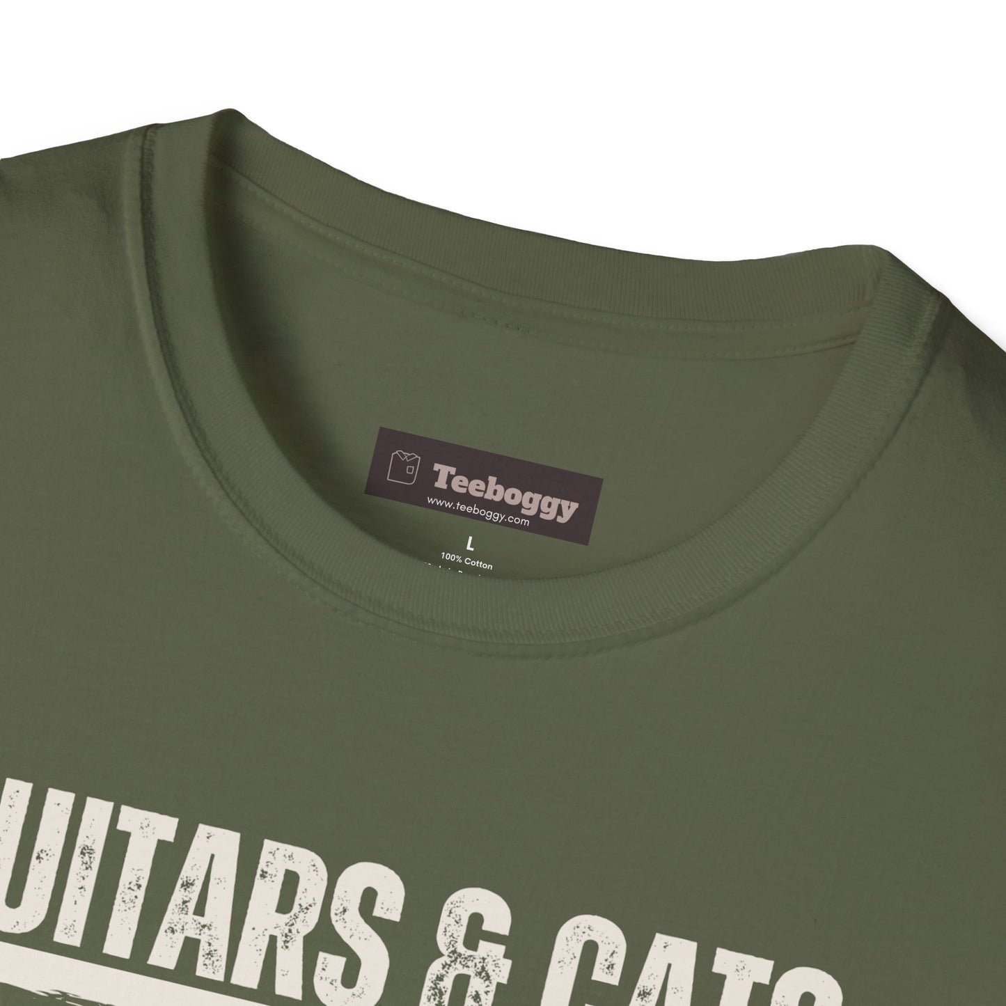Guitars & Cats Make Me Happy T-Shirt — Cool Cat Playing Guitar Tee