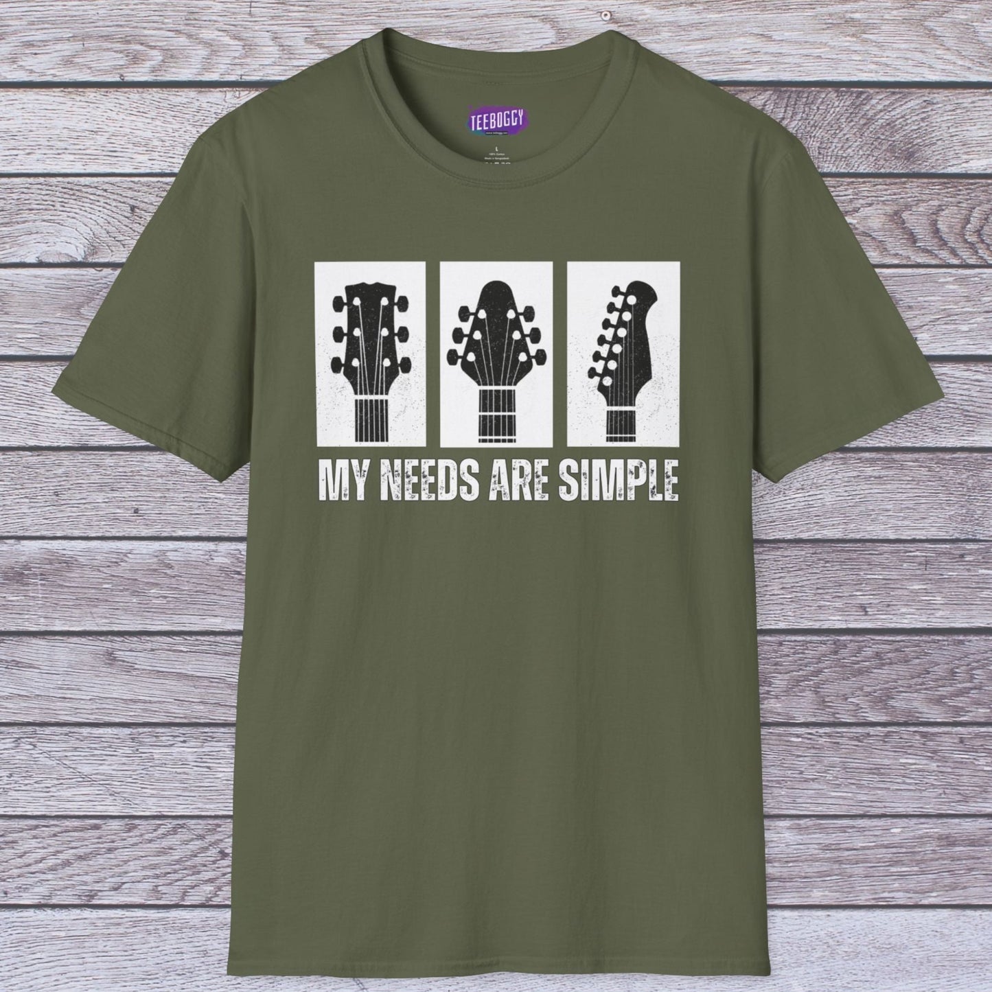 Guitar Headstocks T-Shirt - My Needs Are Simple