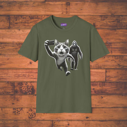 Cat Sasquatch Selfie T-Shirt