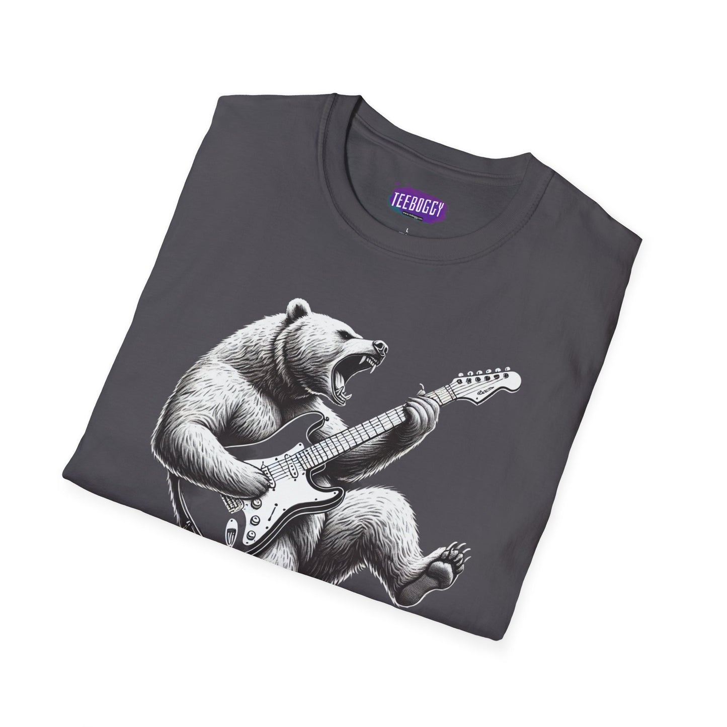 Graphic Tee Unleash the Inner Beast Grizzly Bear Rock Guitar T-Shirt